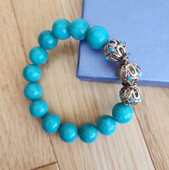 Turquoise beaded bracelet - Picture 2 of 3